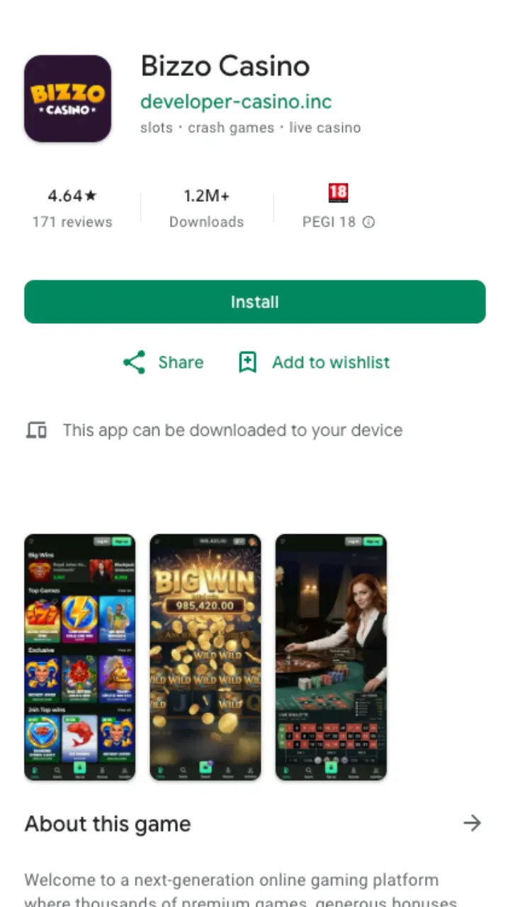Bizzo Casino app